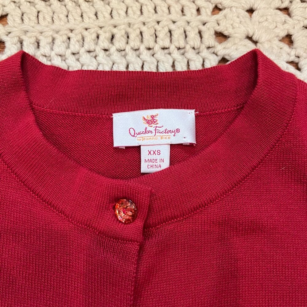 Quacker Factory Red Embroidered Sequin & Stud Tre… - image 3